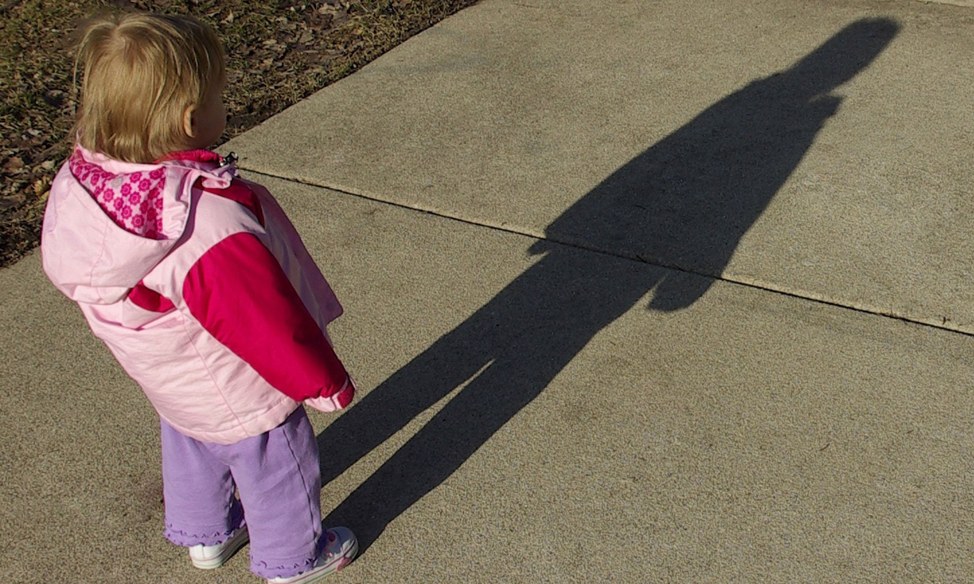 young girl tall shadow image
